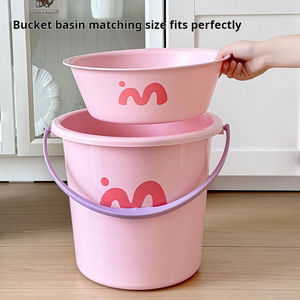 Kleurrijke 3-delige Emmerset Voor Slaapzalen Met Wastafel En Mok, Draagbare Toiletpakket Voor Schoolbenodigdheden Voor Studenten - Product Image 5