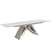 Ensemble de Table à manger moderne pliable et extensible, mobilier italien de luxe, 6 chaises, pierre frittée, céramique, marbre