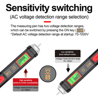Habotest HT103 Lampe torche économique avec écran LCD, étanche IP66, identification sans contact des lignes sous tension, alimentation automatique AC