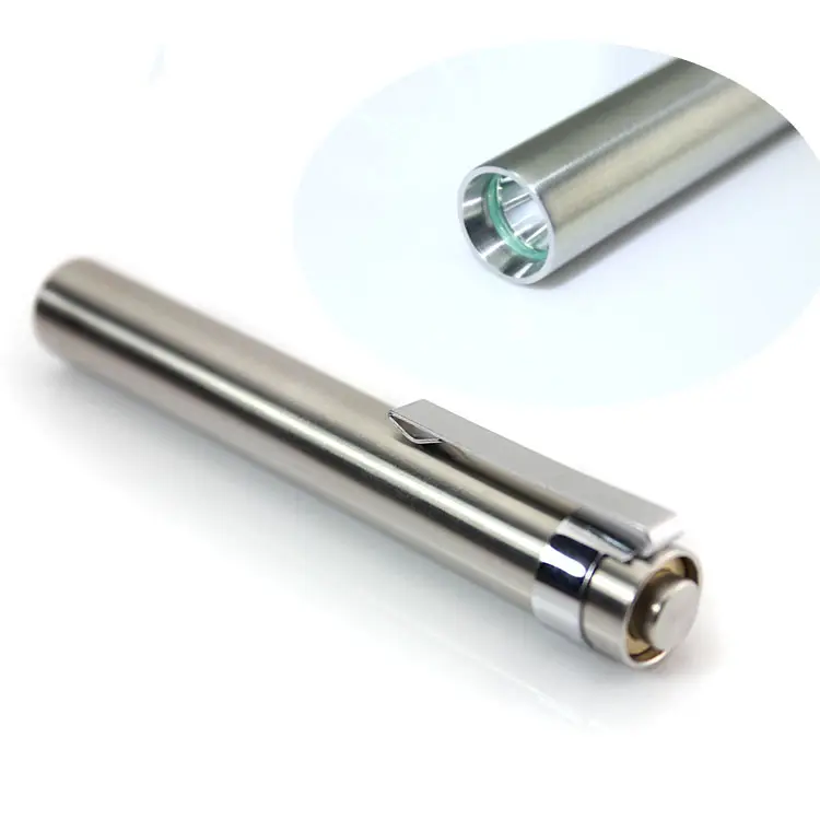 Stainless Steel Torch LED 365nm <span class=keywords><strong>UV</strong></span> <span class=keywords><strong>Senter</strong></span> dengan Pena Klip
