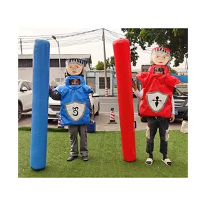 Juego interactivo de lucha para deportes al aire libre, juego de gladiador inflable con palo de Joust y traje de Joust para adultos