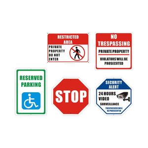 Pegatinas de cámara de seguridad de aluminio personalizables y soportes de tablero de señales de tráfico - Product Image 1