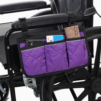 Sac de rangement multifonctionnel en nylon durable pour poussette, multi-poches, pliable, à suspendre au véhicule, pour fauteuil roulant