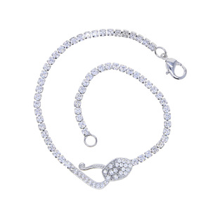 <span class=keywords><strong>Bracelet</strong></span> en laiton argenté micro pavé inspiré du <span class=keywords><strong>serpent</strong></span> glamour pour l'élégance du soir - Product Image 6