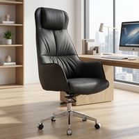 Chaise de bureau de direction ergonomique en cuir de luxe, dossier haut, pivotante, pour bureau moderne, salle de réunion, mobilier de direction