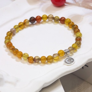 Pulsera de cuentas de ágata natural de 6 mm, ligera, étnica, de la marca YASEEN, con 33 cuentas elásticas, tipo Tasbih, para la mezquita, el dhikr y el viaje. - Product Image 1