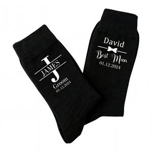 Custom Groomsmen <b>Socks</b>, Personalized Wedding <b>Socks</b> for Best Man & <b>Groom</b>, Fun Wedding Favors, Bachelor Party Keepsake Present - Product Image 1
