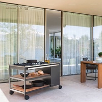 Profilé en aluminium pour patio/jardin, design moderne, îlot et chariot d'armoires de cuisine mobiles