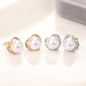 Eleganti orecchini a forma di cuore con perle Akoya, argento 925, perle bianche coltivate AAA, gioielli da sposa per donna, stile classico - Product Image 6