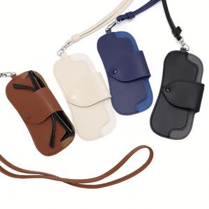 Popular PU Leather Sunglasses Case Durable Simple Style Eyeglasses Pouch Portable Travel Necklace Glasses Bag Welcome <b>Gifts</b> - Product Image 4
