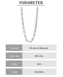 สร้อยคอเพชรโมอิสแบบกลมสีขาว<span class=keywords><strong>926</strong></span>พร้อมห่วงโซ่ร้อยเพชรมอยสเตอร์ริ่งสีขาวกว้าง6มม. ดีไซน์หรูหรา - Product Image 6