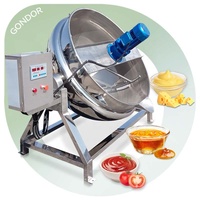 Machine électrique à cuire le chocolat à la vapeur et au gaz de 300L et 1000 litres, bouilloire à sauce à double couche avec agitateur