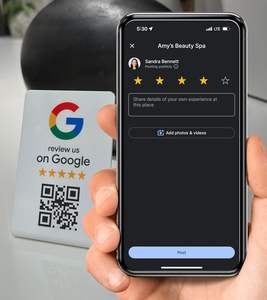 Support d'affichage de code QR personnalisé avec puce NFC sans contact, carte cadeau Google Play, avis Google, support de code QR, panneau d'affichage - Product Image 3