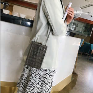 Sacchetto di spalla delle donne in metallo cava <span class=keywords><strong>oro</strong></span> gabbie piazza di <span class=keywords><strong>sera</strong></span> della frizione delle signore festa di nozze di lusso crossbody della borsa della borsa - Product Image 4