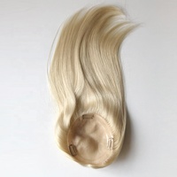 TP04 Farbe 613 # platin blonde Mono basis Jungfrau Remy Menschenhaar Lady Topper 5,5x6 Mono filament Toupet Haarteil für Frauen