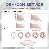 Ensemble cadeau en soie de mûrier certifiée OEKO, comprenant une taie d'oreiller en soie personnalisée, un masque de sommeil et un chouchou