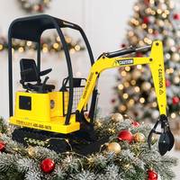 Jouet excavateur à pédales pour enfants, 360 °   Excavatrice hydraulique rotative avec grappin à griffes, équipement de jeu intérieur/extérieur