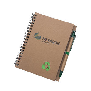 Popular <b>A5</b> A4 Eco-friendly Custom Logo Printing Kraft & PP Hardcover <b>Spiral</b> <b>Notebook</b> with Pen - Product Image 4
