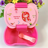 Boîte à lunch pour enfants d'école avec 2 compartiments en plastique pour sandwichs et collations au micro-ondes, avec bouteille d'eau