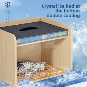 Nido de madera universal con aire acondicionado, artefacto de refrigeración ecológico para mascotas, gatos, perros, almohadilla de hielo, cama, casa, embalaje de cartón - Product Image 4