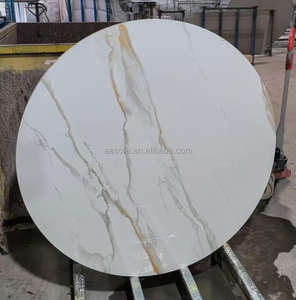 Dalles de pierre frittée de résistance à la chaleur de 12mm pour meubles de table Chine 6mm dessus de table à manger de café Beige Carrara bureau coloré - Product Image 1