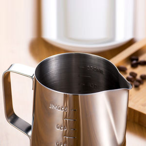 Pichet à mousse en acier inoxydable pour café expresso, latte, cappuccino, crème de lait – Idéal pour barista - Product Image 3