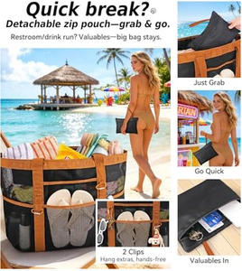 Borsa <span class=keywords><strong>da</strong></span> Spiaggia Grande e Spaziosa 2026 Chic in Rete e Tela, Borsa a Mano Estiva <span class=keywords><strong>da</strong></span> Donna, Borsa per la Spesa e per il <span class=keywords><strong>Weekend</strong></span> - Product Image 5
