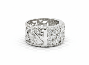 925 <b>Silver</b> Diamond <b>Ring</b> Vintage Filigree Band Luxury Designer <b>Ring</b> Micro Pave Wedding Jewelry <b>Statement</b> Anniversary <b>Ring</b> - Product Image 4