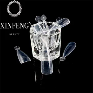 Tech Supplies Clear Long Press On Acrylic Gel Nail tips Straight Nail Form Tips Extension XL c curve stiletto nail tips