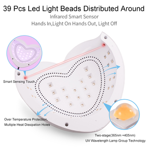 <span class=keywords><strong>Lampe</strong></span> à <span class=keywords><strong>ongles</strong></span> en forme de coeur rose au design élégant 96W Hybrid Pro Cure UV LED <span class=keywords><strong>Lampe</strong></span> à <span class=keywords><strong>ongles</strong></span> Gel Polish Machine Manucure <span class=keywords><strong>Lampe</strong></span> sèche-<span class=keywords><strong>ongles</strong></span> - Product Image 6