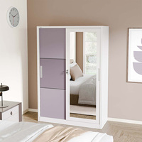 Armoire métallique 4 portes pour chambre à coucher, en acier, avec casier intégré, Singapour
