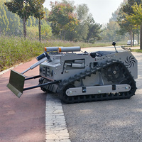 Tondeuse à Gazon Polyvalente sur Chenilles à Télécommande Intelligente, Désherbeuse Rotative à 360 Degrés pour Jardin, à Essence