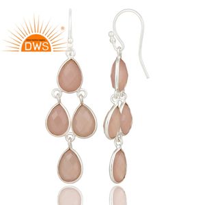 ต่างหูมัลติโรส ชาลเซโดนี เครื่องประดับอัญมณี เงินแท้ 925 ต่างหูทรงแชนเดอเลียร์ คอลเลคชั่นคลาสสิก - Product Image 2