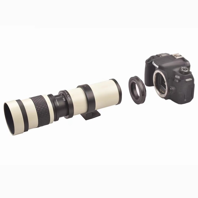 Jingying White HD 420-800mm F/8.3 MF Camera Supper Telephoto Lens for DSLR SLR Cameras