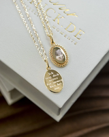 Collier pendentif ovale AOFEI personnalisé en acier inoxydable plaqué or 18 carats avec bord perlé, gravable, résistant au ternissement, bijoux de mode