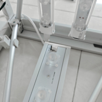 Table de réception personnalisée avec éclairage LED intégré et étagère de rangement
