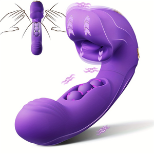 Nova Chegada 4-em-1 Rose Shaped Sex Toy Multi-Function Clit Sucker Vibrador com Tongue Estimulador de Ponto G para As Mulheres - Product Image 1