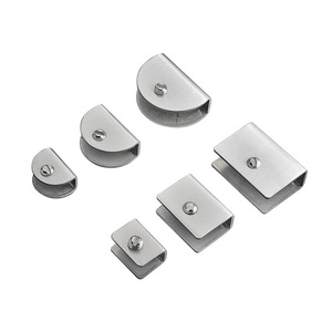Stainless Steel Glass Clips 201 Steel <b>Brushed</b> Finish Durable Hardware For Shelf Support And <b>Window</b> Fixing - Product Image 2