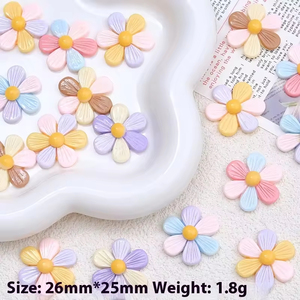 Cabochon en résine à dos plat, motif animal de dessin animé et fleur, mignon, pour embellissement DIY et décoration de téléphone - Product Image 1