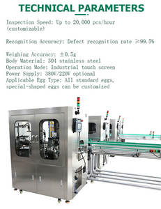 Machine intégrée de détection d'étiquettes d'œufs par IA avec inspection visuelle pour le rejet des défauts d'étiquettes sur les cartons et les coquilles pour la production d'emballages - Product Image 6
