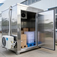 Chambre froide compacte à prix abordable pour viande et fruits de mer, idéale pour restaurants et fermes, avec panneaux en acier inoxydable double face