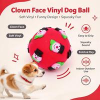 Jouet pour chien en vinyle en forme de visage de clown, jouet à mâcher interactif qui couine pour chiens de petite et moyenne taille