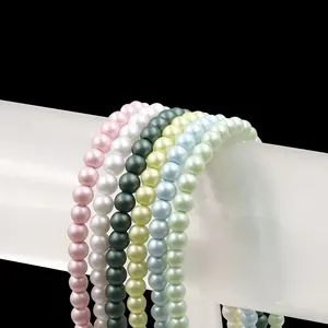 6mm personnalisé 23 couleurs perle mate ronde verre dépoli perles en vrac pour la fabrication d'accessoires de bracelet