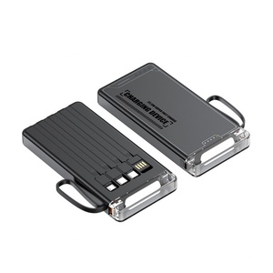 Cargador Portátil con Logotipo Personalizado, Cables Integrados, Alta Capacidad de 10000 mAh, Cargador Universal con Linterna para Teléfono - Product Image 3