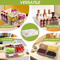 Organisateur de rangement personnalisé à 4, 6 ou 8 compartiments pour les fêtes, les pique-niques, les voyages, boîte de rangement avec couvercle et poignée, boîte à collation divisée