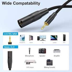 DAJIANG OEM personnalisé <span class=keywords><strong>XLR</strong></span> mâle à 3.5mm TRS mâle câble asymétrique <span class=keywords><strong>Mini</strong></span> <span class=keywords><strong>Jack</strong></span> TRS adaptateur stéréo cordon micro tressé en Nylon - Product Image 5