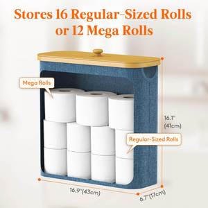 30L Toilet Paper Storage <b>Basket</b> with Bamboo Lid, Toilet Paper Holder with Storage, Free Standing Bathroom Storage Organizers - Product Image 3
