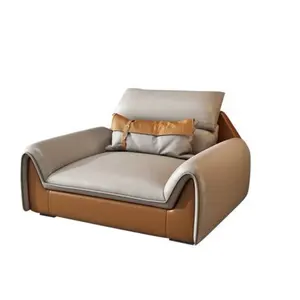Avrupa deri kanepe oturma odası modern basit büyük daire minimalist deri kanepe