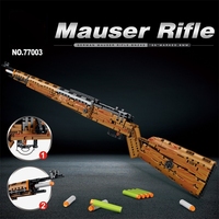 Senapan Sniper MOC Building Block 98K Plastik ABS Mainan Edukasi Rakitan Model 1028-Piece Multi-Age Warna Dapat Disesuaikan Hands-On