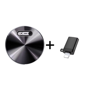 Enregistreur vocal IA rond de qualité professionnelle avec réduction de bruit, synchronisation Bluetooth, pour réunions et conférences, dictaphone audio portable, noir - Product Image 1